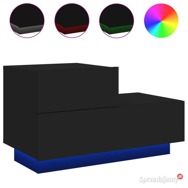 Szafka nocna z oświetleniem LED czarna 70x36x405 Warszawa