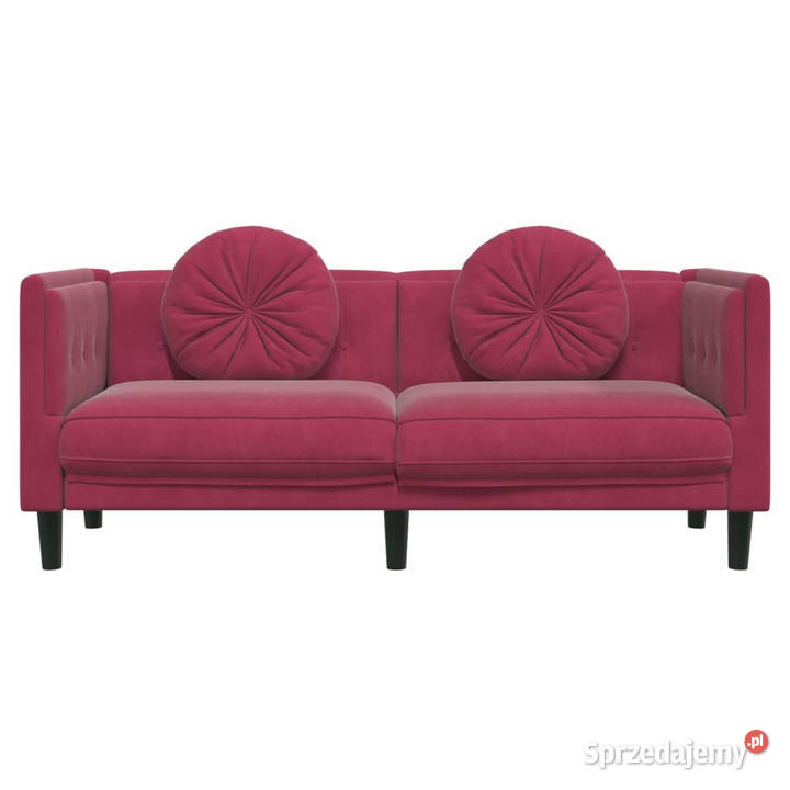 Sofa z poduszkami 2osobowa czerwone wino mazowieckie Warszawa