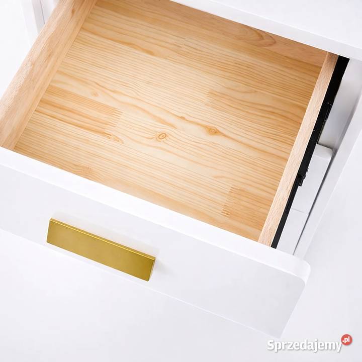 Zestaw mebli biurowych Avenis biało złote biurko Biurka Golkowice