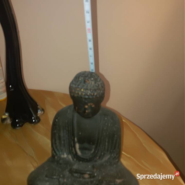 Figurka Budda Buddha z gipsu gipsowa Indie czarny