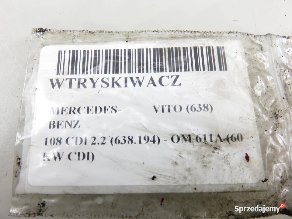 WTRYSKIWACZ MERCEDES VITO 638 CDI 22 6130700887 Wtryskiwacze małopolskie