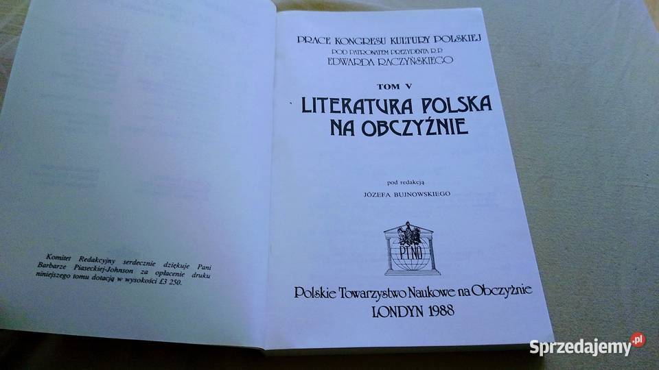Literatura polska na obczyźnie V 5 Bujnowski pomorskie Gdańsk