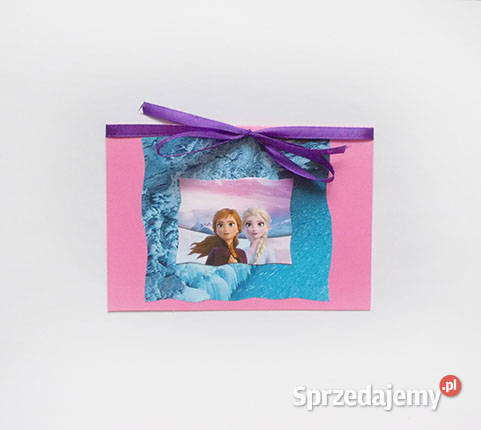 różowa kartka dziewczynki bajkowa kartka frozen świętokrzyskie sprzedam