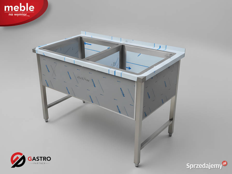 Basen 2 kom zlew dwukomorowy 1400x700x850 mm Gastronomia Ostrów Wielkopolski