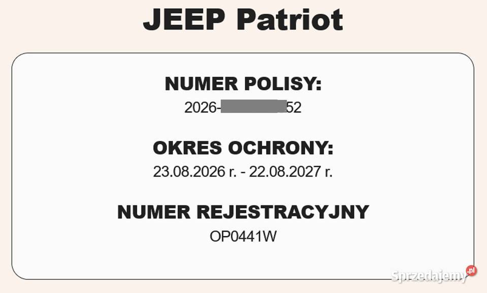 na tydzień Jeep Patriot 4X4 20 CRD Terenowy SUV opolskie Opole sprzedam