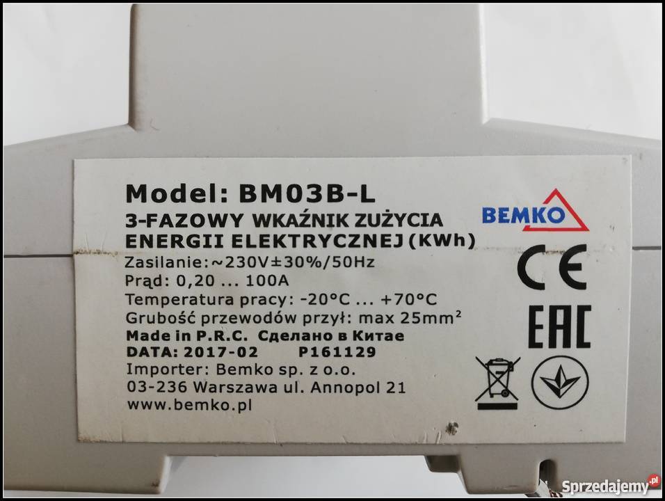 Licznik energii elektrycznej bm03bl 3fazowy Dąbrowa Górnicza