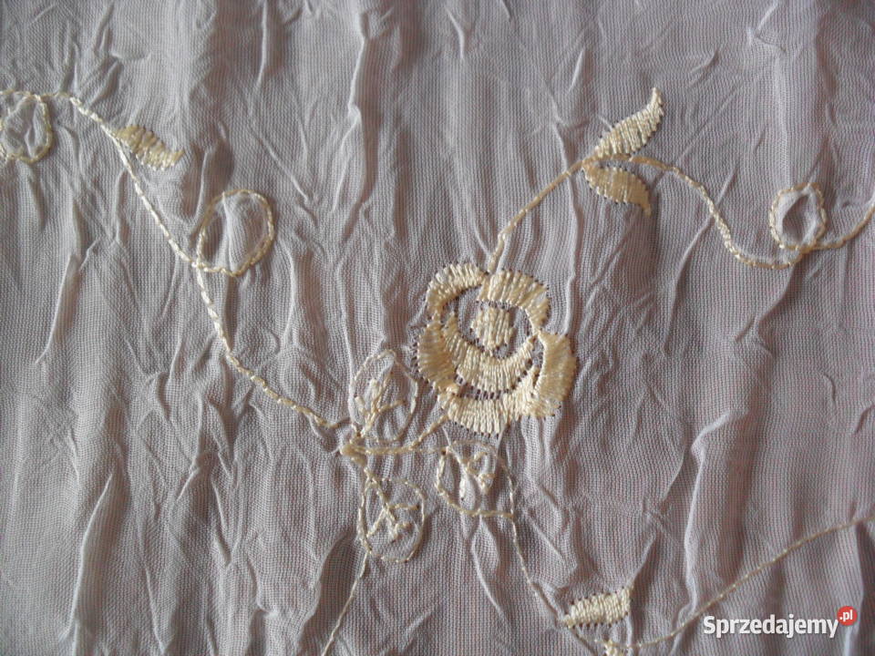 firanka krótka 140 woal haft krem