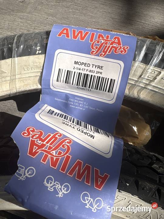 Opony motocyklowe AWINA 22517 dętki komplet NOWE wielkopolskie sprzedam