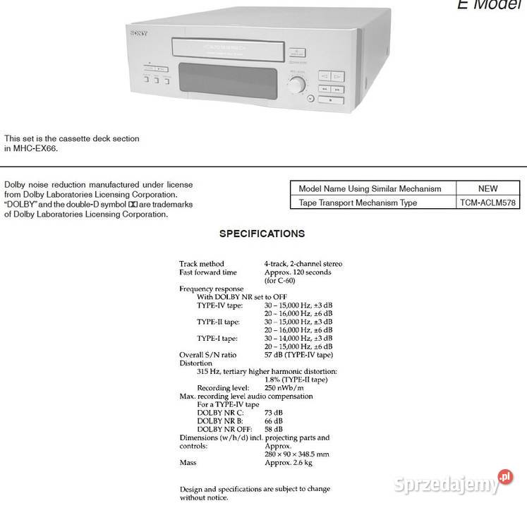 deck SONY TCEX66 Kraków