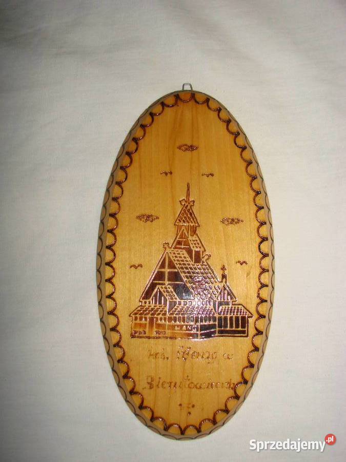 kosciół Wang w Bierutowicach pirografia PRL Pruszcz Gdański