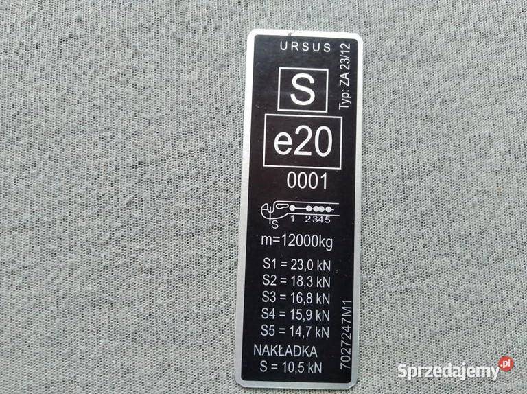 Ursus oryginalna tabliczka znamionowa Lublin