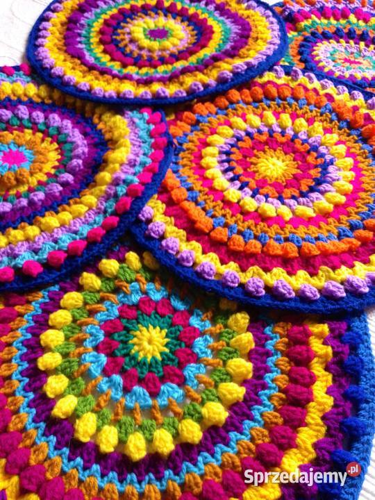 Szydełkowa mandala pomarańcza Katowice