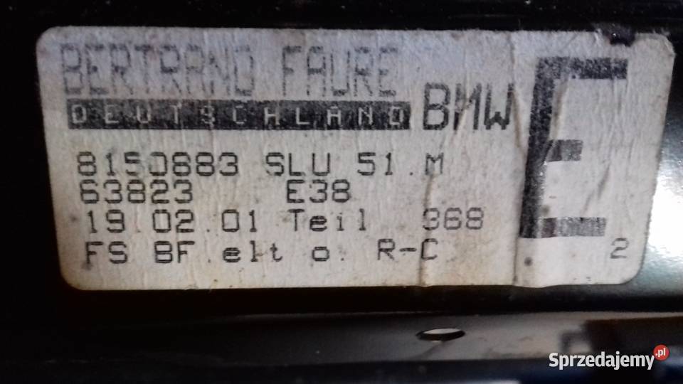 Fotel kierowcy BMW E 38 osobowe dolnośląskie Tomaszów Bolesławiecki sprzedam