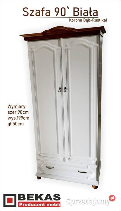 Promocja Stylowa Biała Szafa 130 3D3s Dąb Inowrocław