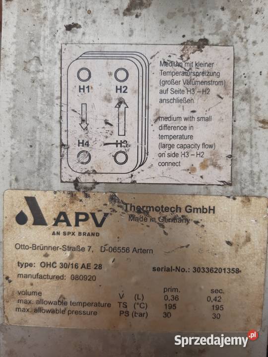 Wymiennik ciepła AP TYP OHC 3016 AE 28 Nowe Miasto Lubawskie