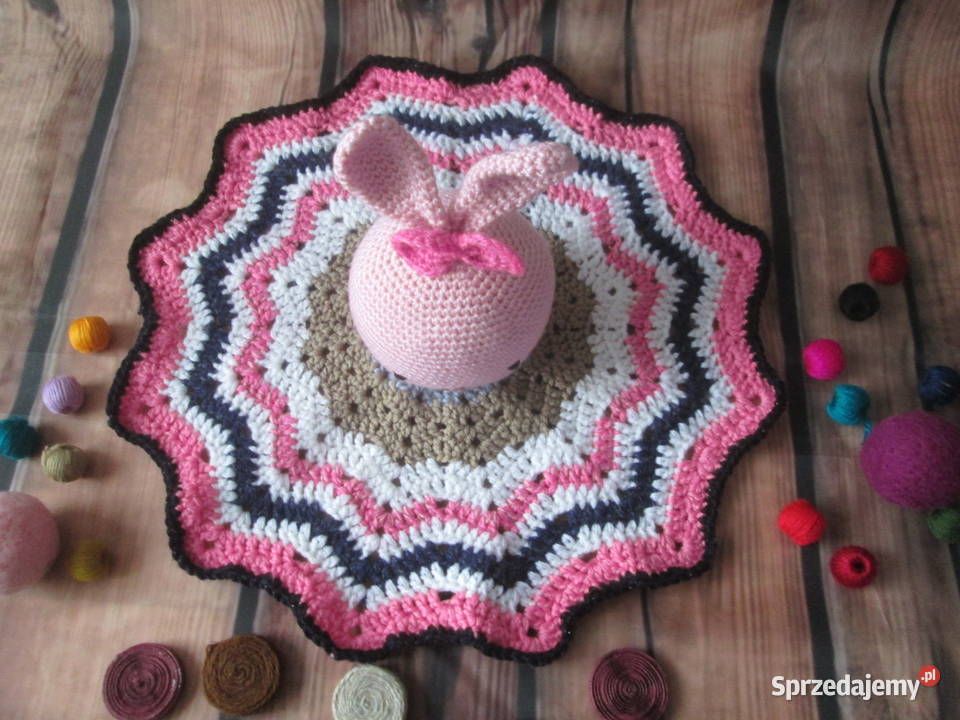 Szydełkowy mały kocyk amigurumi przytulanka podlaskie Sokółka