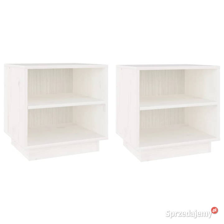 Szafki nocne 2 białe 40x34x40 lite drewno