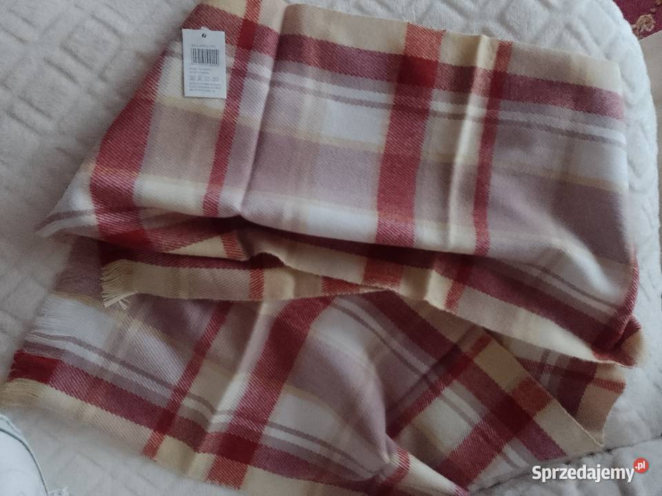 Długi szalik zimowy w kratę szal biznesowy NOWY Kraków