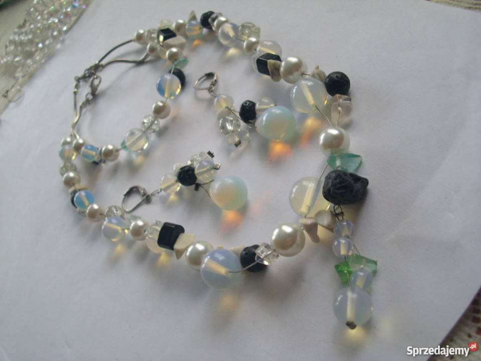 Komplet opale lawa szkło