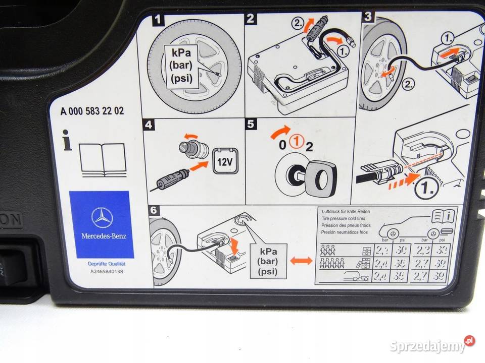 KOMPRESOR POMPKA DO KÓŁ A2465840138 MERCEDES małopolskie