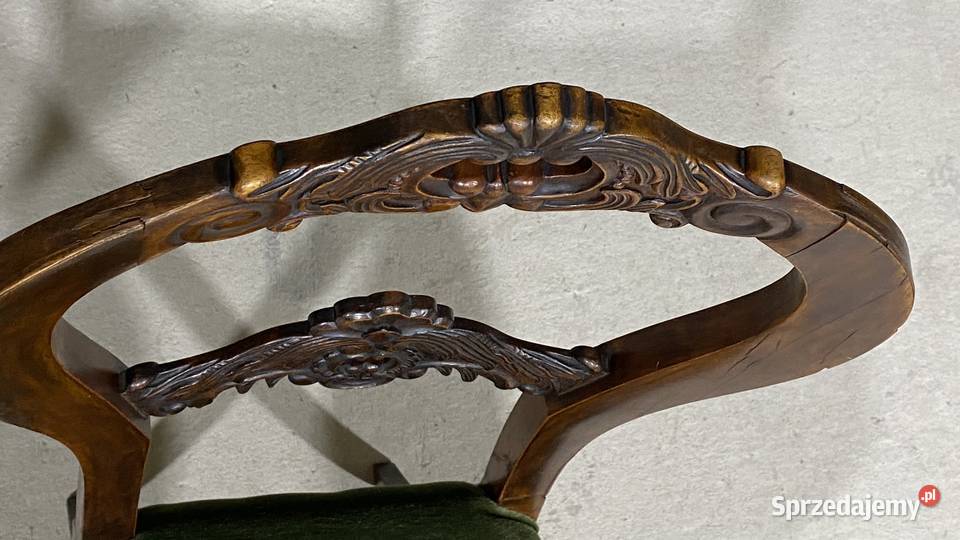 Komplet 6 rzeźbionych krzeseł w stylu zachodniopomorskie Gryfice