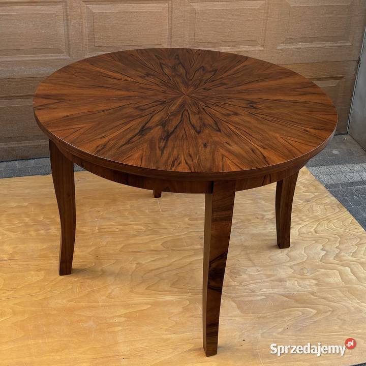 Stół Okrągły Orzech 118 ARTDECO Rozkładany Antyk Meble mazowieckie Warszawa sprzedam