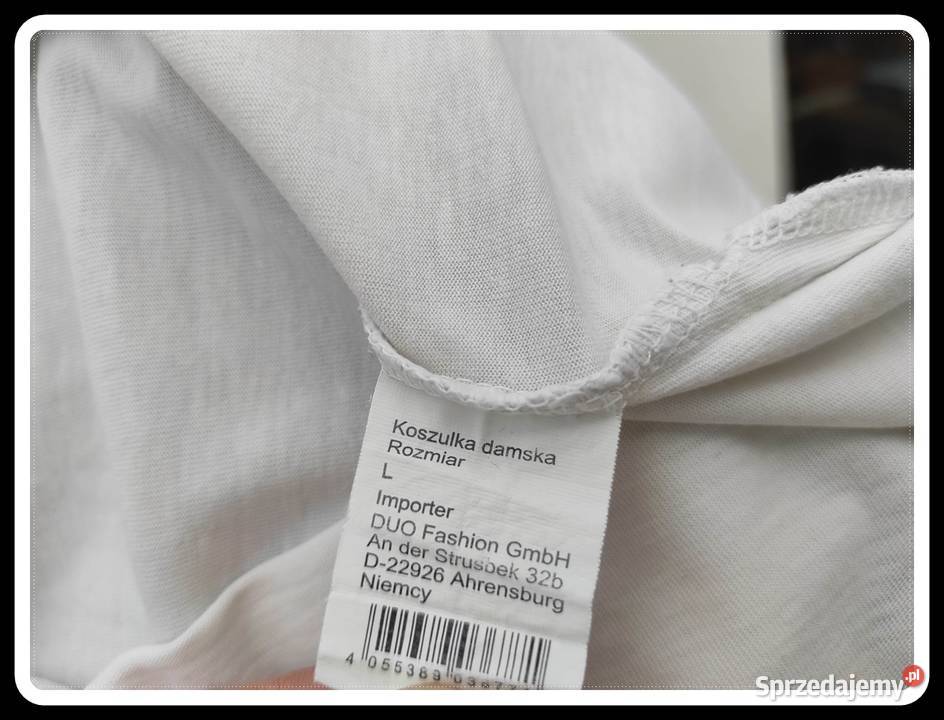 Bluzka koszula tshirt kobieca twarz 40 L Tom biały mazowieckie Płock