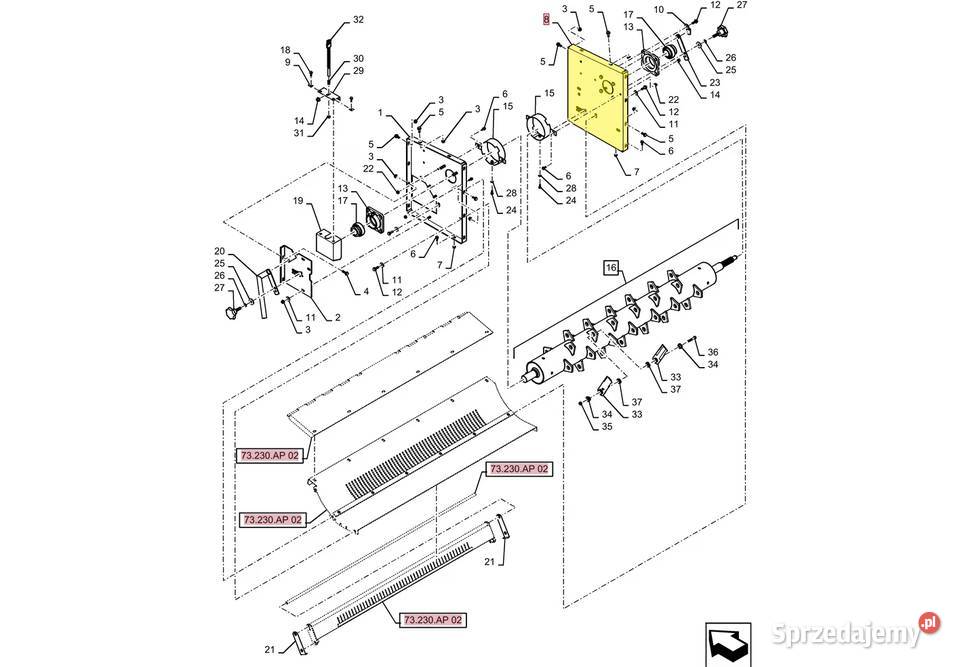 Wspornik płyta obudowy kombajn zbożowy Case podlaskie