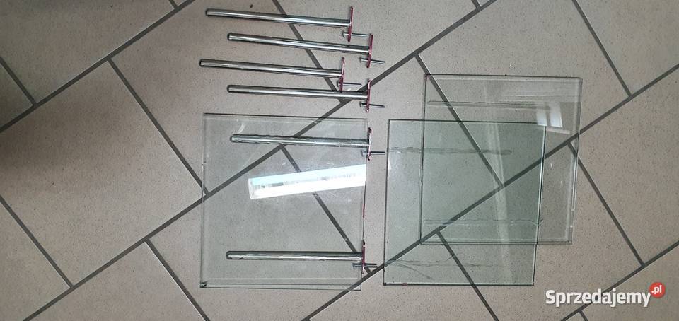 Szklane półki na chromowanych wspornikach Łódź