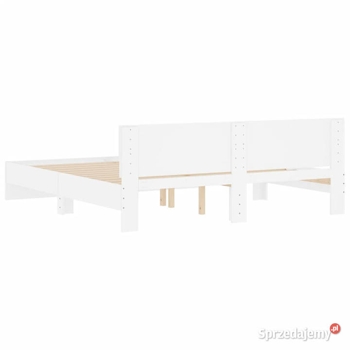 Rama łóżka z wezgłowiem biała 160x200 WM3207469 Dom i Ogród