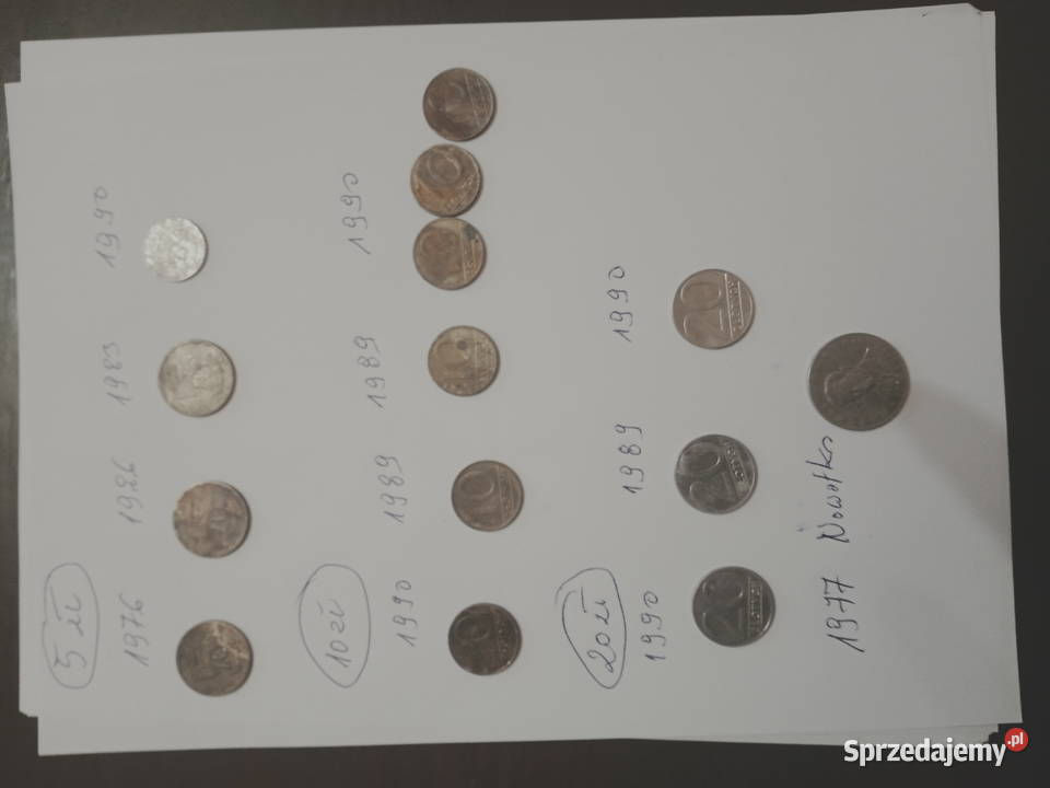 Monety z PRL różne Radziejów sprzedam