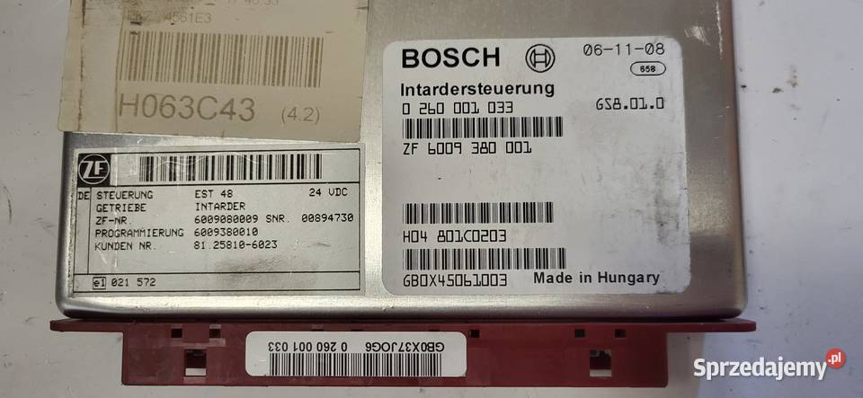 STEROWNIK INTARDER MAN 0260001033 ZF 6009380001 Mojusz sprzedam