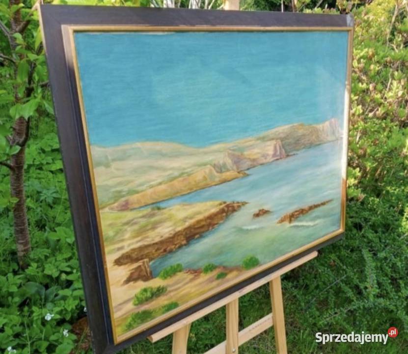 PEJZAŻ MORSKI OLEJ NA PŁÓTNIE 89 x 69 Pabianice