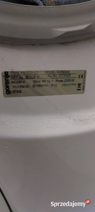 Pralka Gorenje W6503 s wolnostojące Kalisz sprzedam