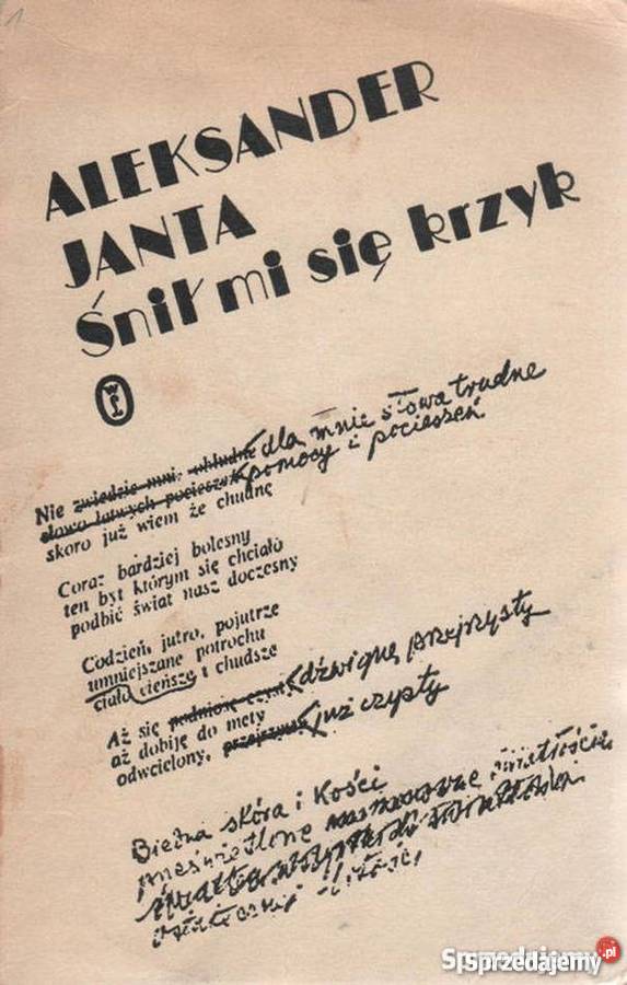 ŚNIŁ MI SIĘ KRZYK JANTA ALEKSANDER Jelenia Góra sprzedam