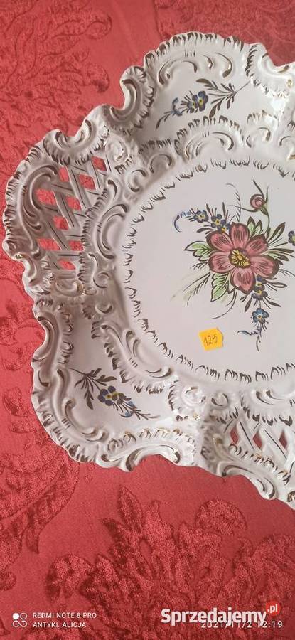 Wspaniała Patera ażury Italy 1930 W kolorze ecru pomorskie