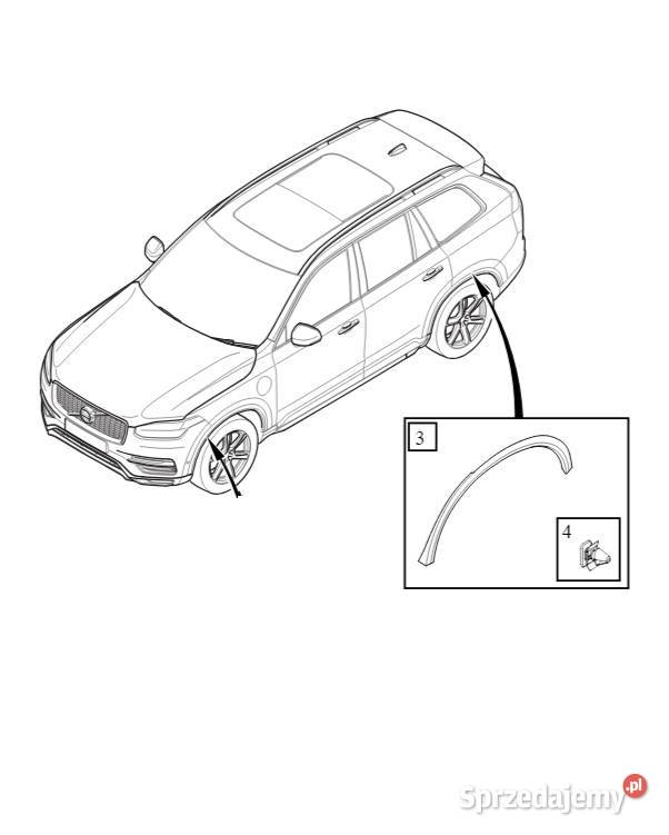 VOLVO XC90 II prawa listwa nadkole blotnik tyl Gadgety motoryzacyjne dolnośląskie Bielany Wrocławskie