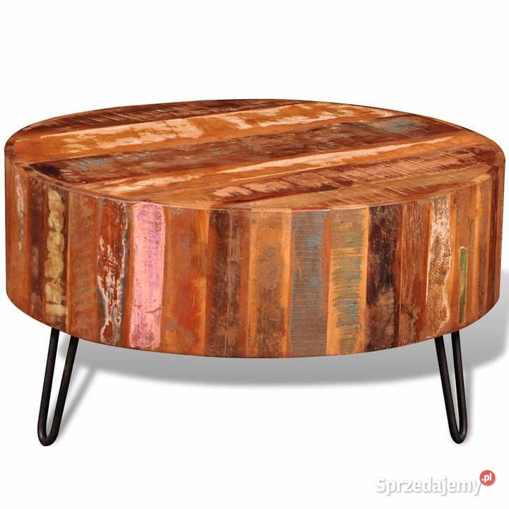 vidaXL Okrągły stolik kawowy z drewna sprzedam