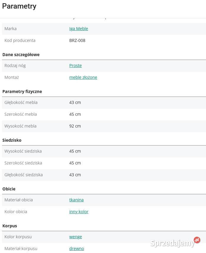Krzesło drewniane WENGE Tapicerowane Beż Krzesła śląskie Siemianowice Śląskie