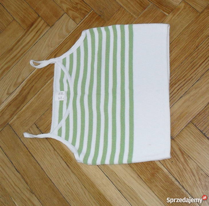 BIAŁY TOP W PASY W KOLORZE LIMONKI R 3638 sprzedam