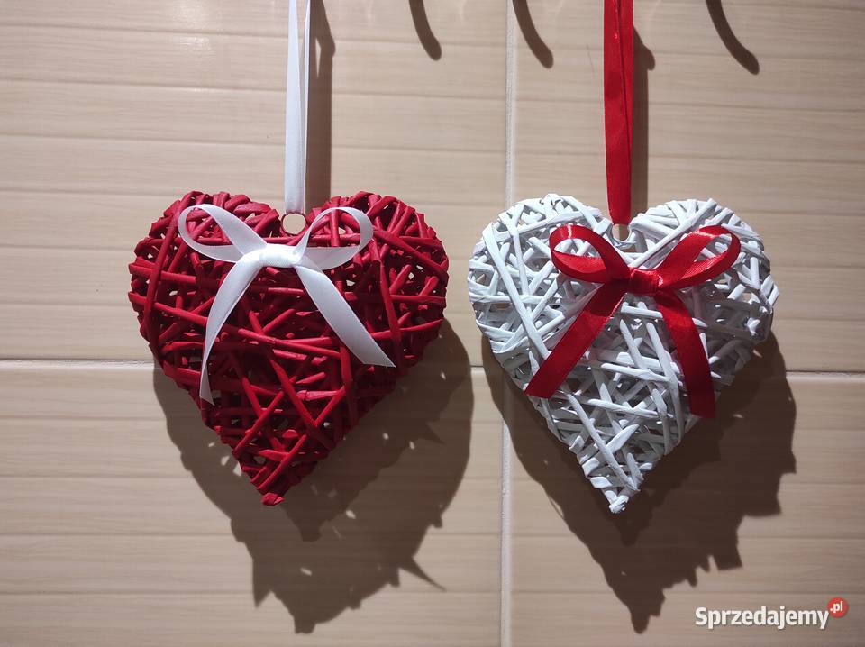 Serduszka 3D z wikliny papierowej 16 Walentynki Lądek sprzedam