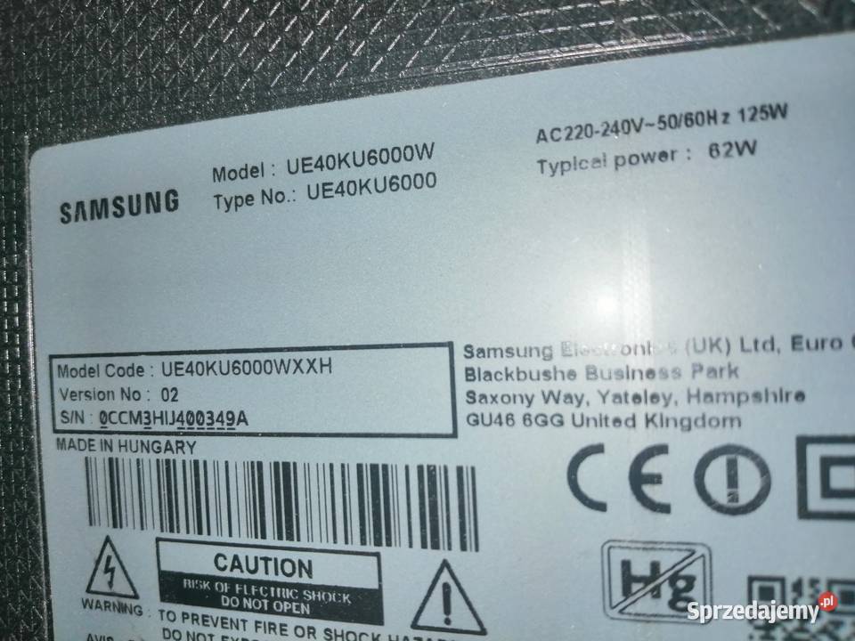 UE40KU6000WPłyta główna Nakło nad Notecią
