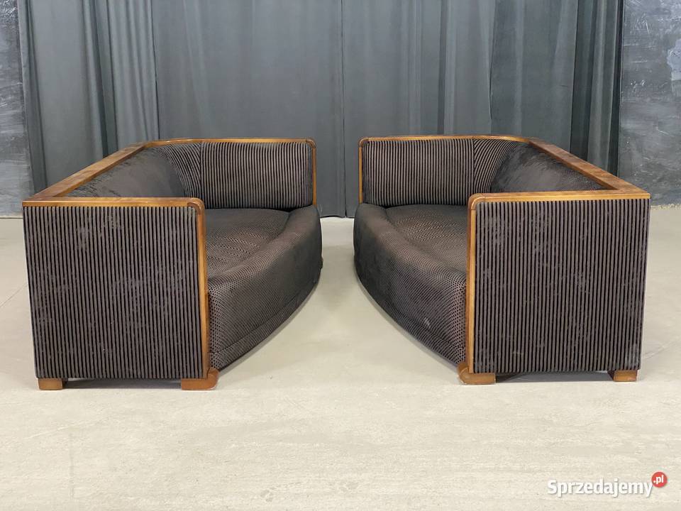 Designerskie sofy art deco 2 orzech czeczot Budno sprzedam