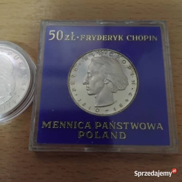 Dwie srebrne monety PRL Numizmatyka