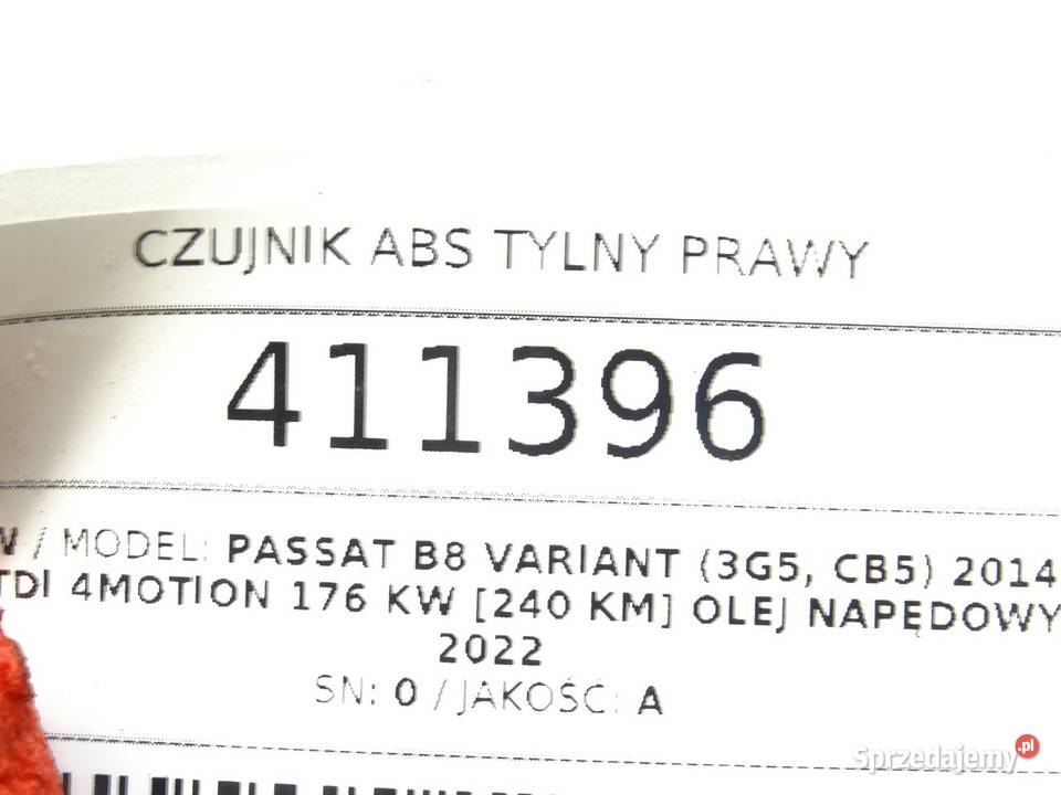 CZUJNIK ABS TYLNY PRAWY VW PASSAT B8 ABSENSOR podkarpackie sprzedam