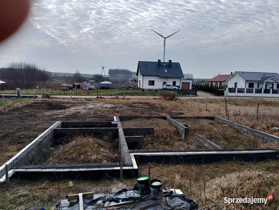 Działka budowlana z fundamentami 1025m2 Sprzedaż Witunia