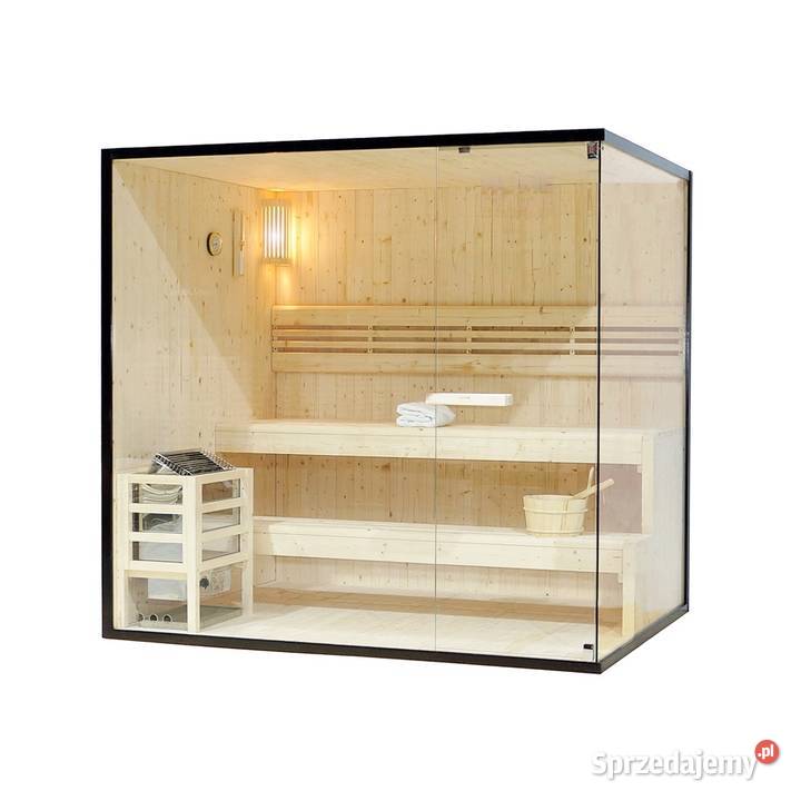 Sauna fińska Montana panoramiczna czarna rama inny kolor Środa Wielkopolska