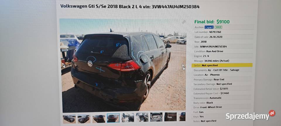 Sprzedam VW Golf 7 Gti światła do jazdy dziennej Gorzów Wielkopolski