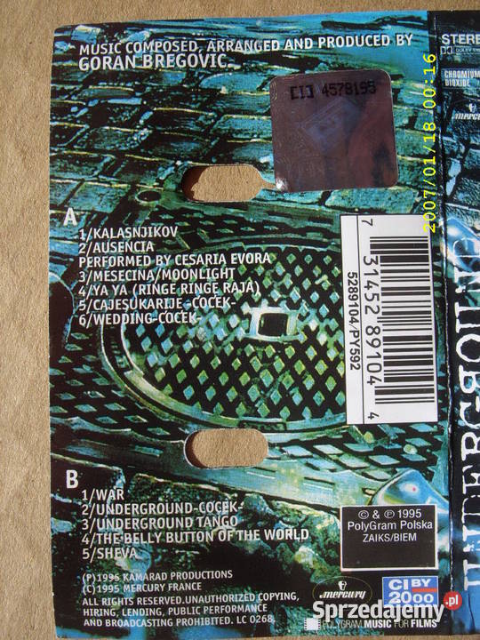 Filmowa kaseta UndergroundGORAN BREGOVIC dolnośląskie