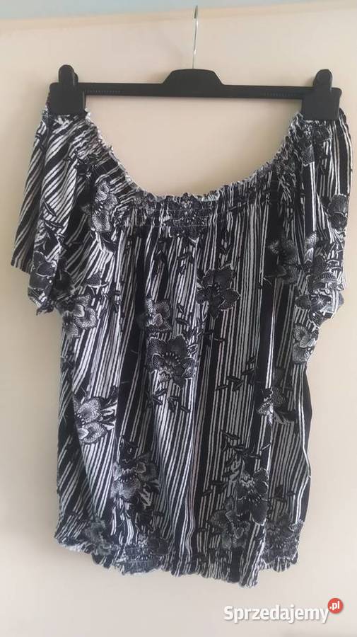 Elegancka letnia szaroczarna bluzka HM 5458 Inny wzór Ostrów Wielkopolski